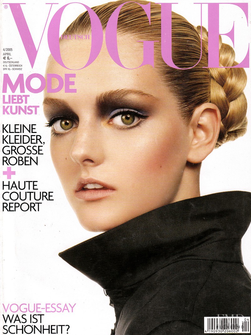 Lydia Hearst featured on the Vogue Germany cover from April 2005