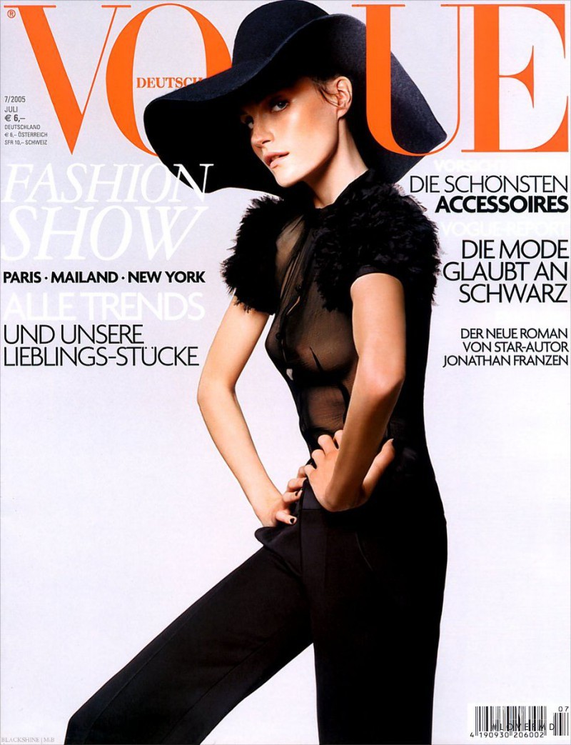 Missy Rayder featured on the Vogue Germany cover from July 2005