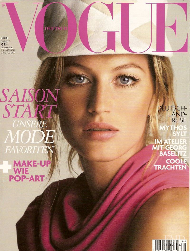 Gisele Bundchen featured on the Vogue Germany cover from August 2006