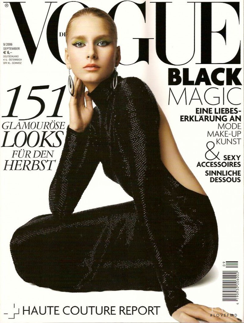Hana Soukupova featured on the Vogue Germany cover from September 2006