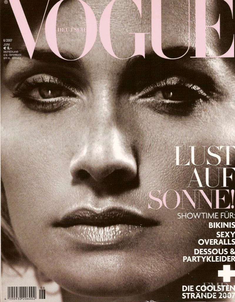Amber Valletta featured on the Vogue Germany cover from June 2007
