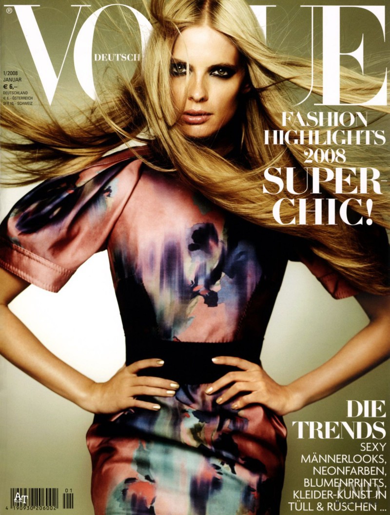 Cover of Vogue Germany with Julia Stegner, January 2008 (ID:3090 ...