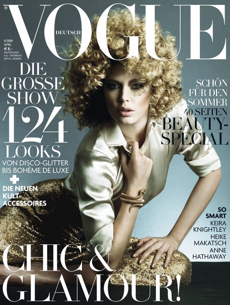 Doutzen Kroes featured on the Vogue Germany cover from April 2009