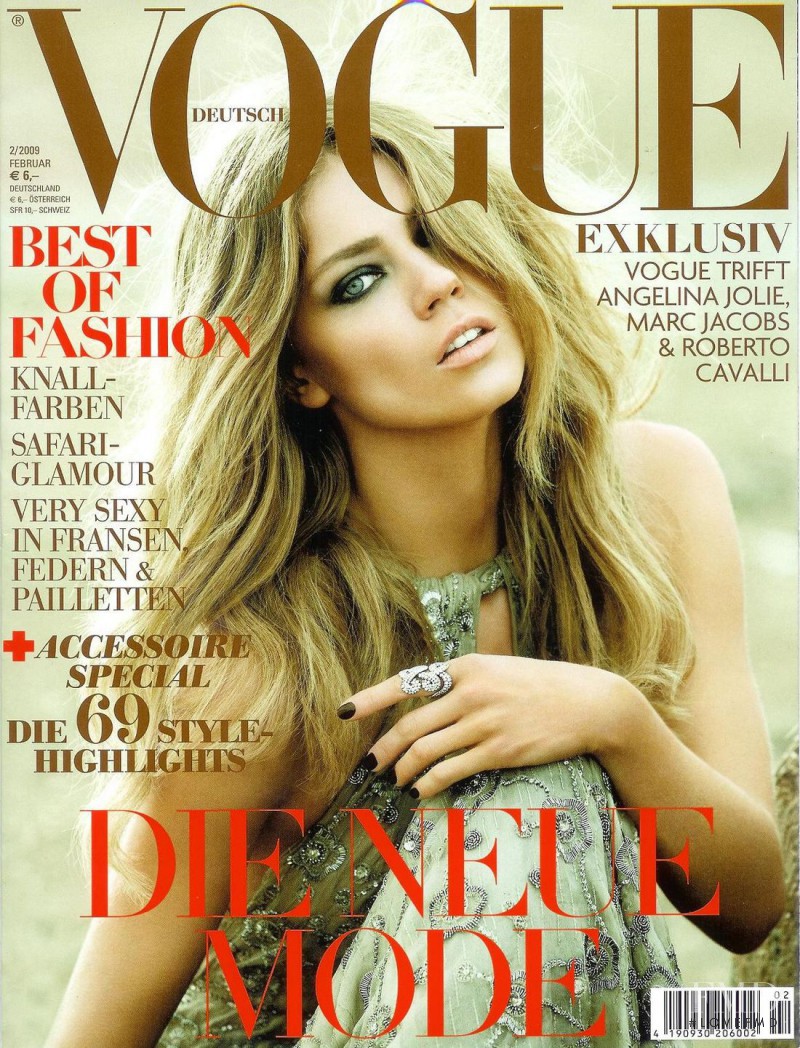 Masha Novoselova featured on the Vogue Germany cover from February 2009