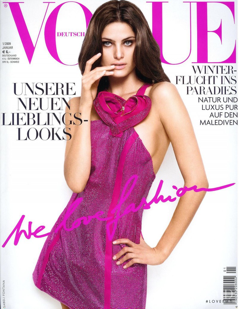Isabeli Fontana featured on the Vogue Germany cover from January 2009