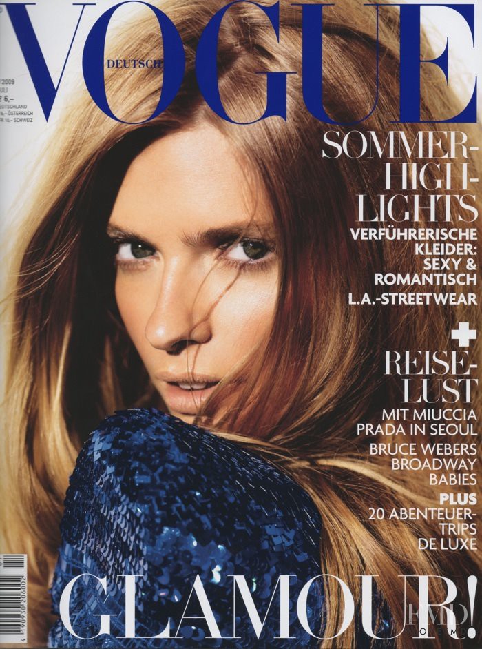 Julia Stegner featured on the Vogue Germany cover from July 2009