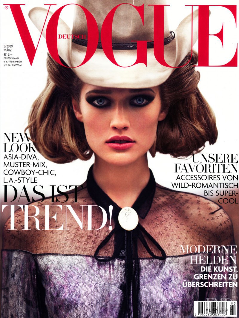 Toni Garrn featured on the Vogue Germany cover from March 2009