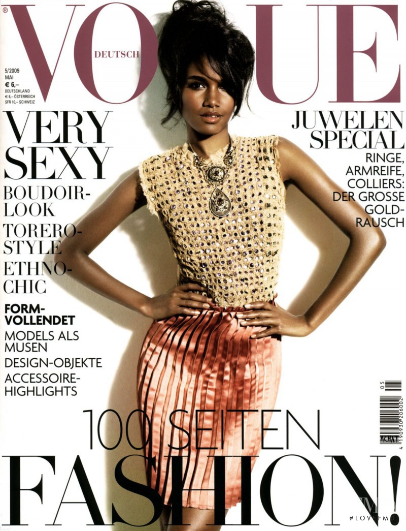 Arlenis Sosa featured on the Vogue Germany cover from May 2009