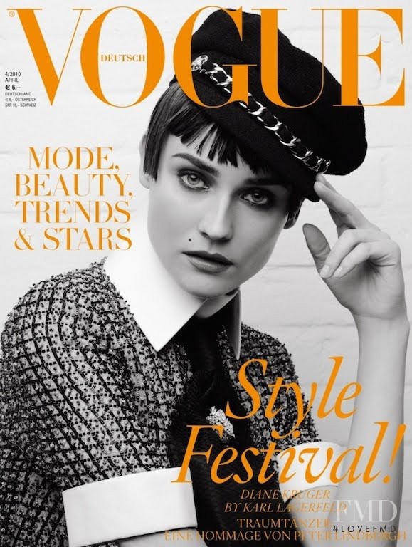 Diane Heidkruger featured on the Vogue Germany cover from April 2010