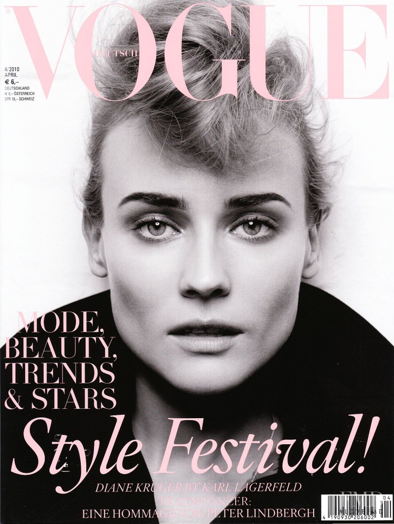 Diane Heidkruger featured on the Vogue Germany cover from April 2010