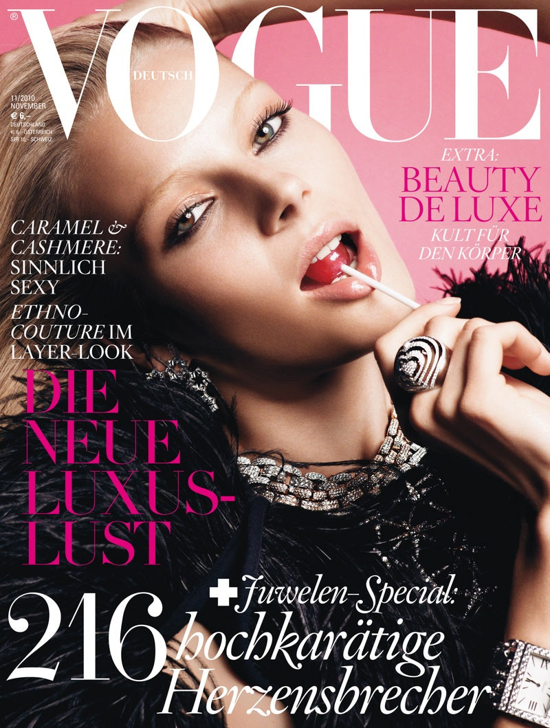 Ieva Laguna featured on the Vogue Germany cover from November 2010