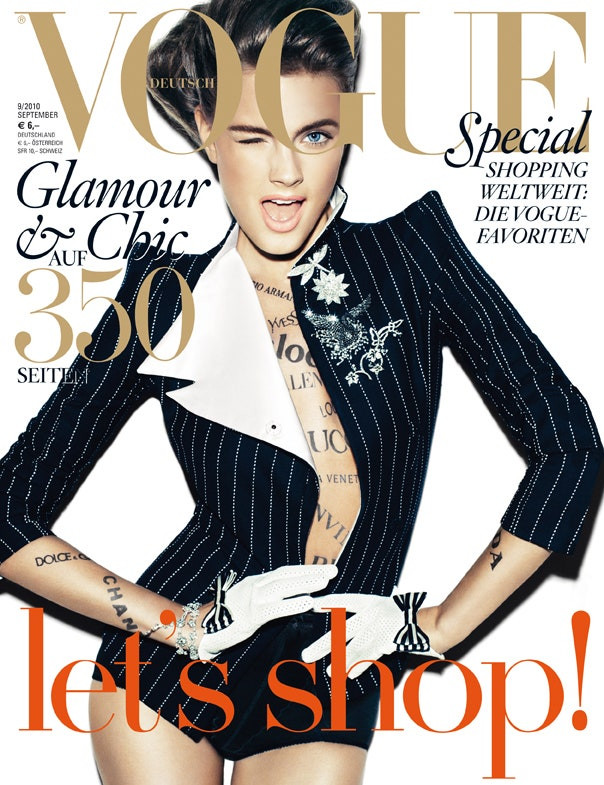 Constance Jablonski featured on the Vogue Germany cover from September 2010