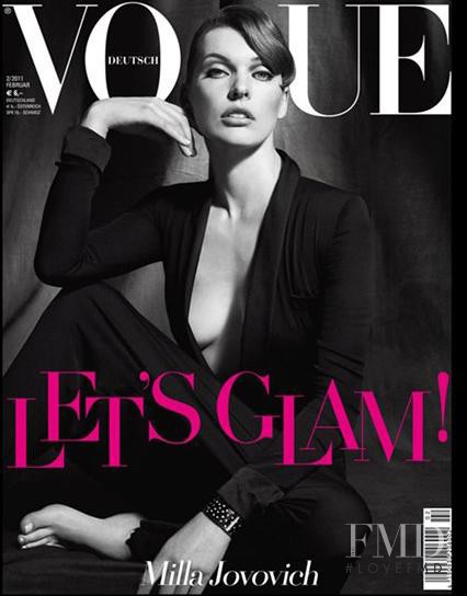 Milla Jovovich featured on the Vogue Germany cover from February 2011