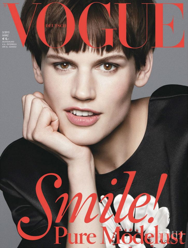 Saskia de Brauw featured on the Vogue Germany cover from March 2013