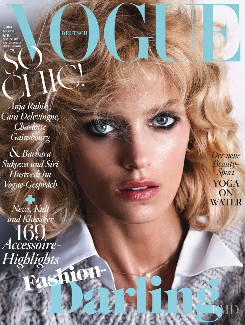 Anja Rubik featured on the Vogue Germany cover from August 2014