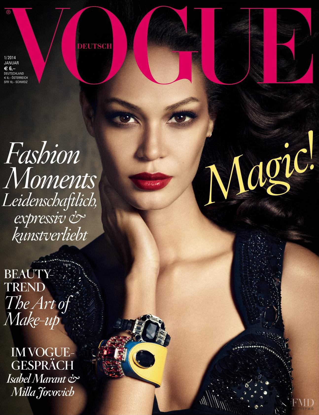 Cover of Vogue Germany with Joan Smalls, January 2014 (ID:25711 ...