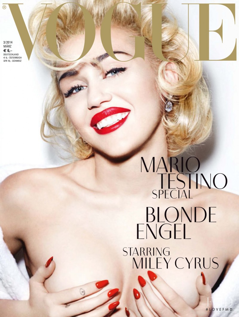 Miley Cyrus featured on the Vogue Germany cover from March 2014