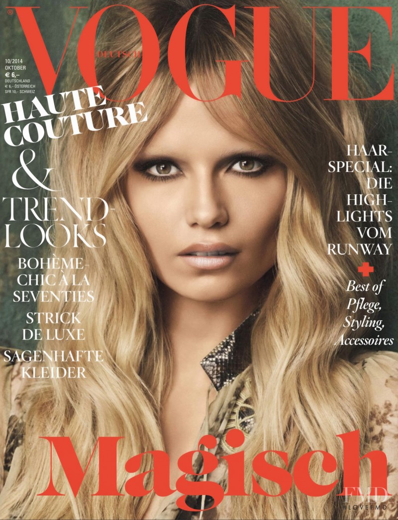 Natasha Poly featured on the Vogue Germany cover from October 2014