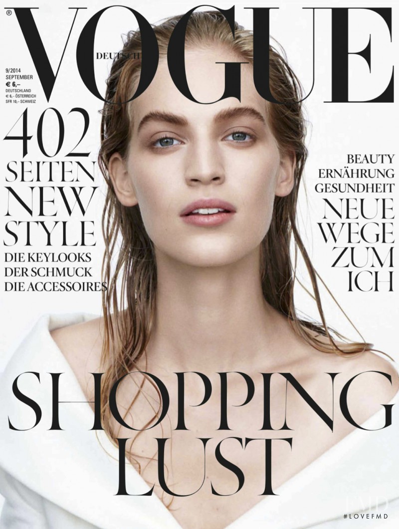 Vanessa Axente featured on the Vogue Germany cover from September 2014