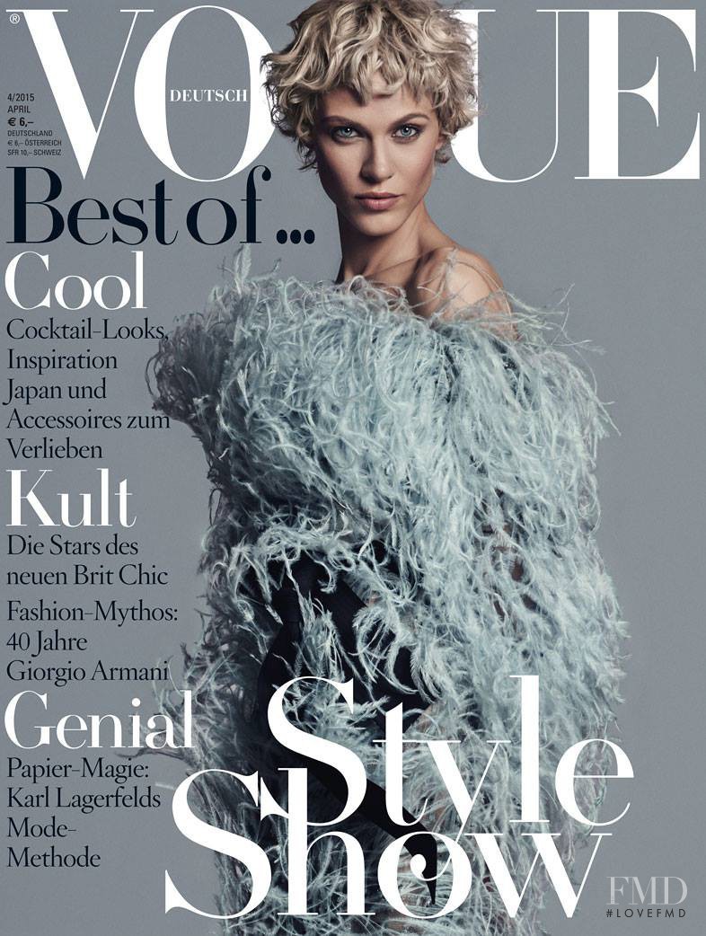 Aymeline Valade featured on the Vogue Germany cover from April 2015