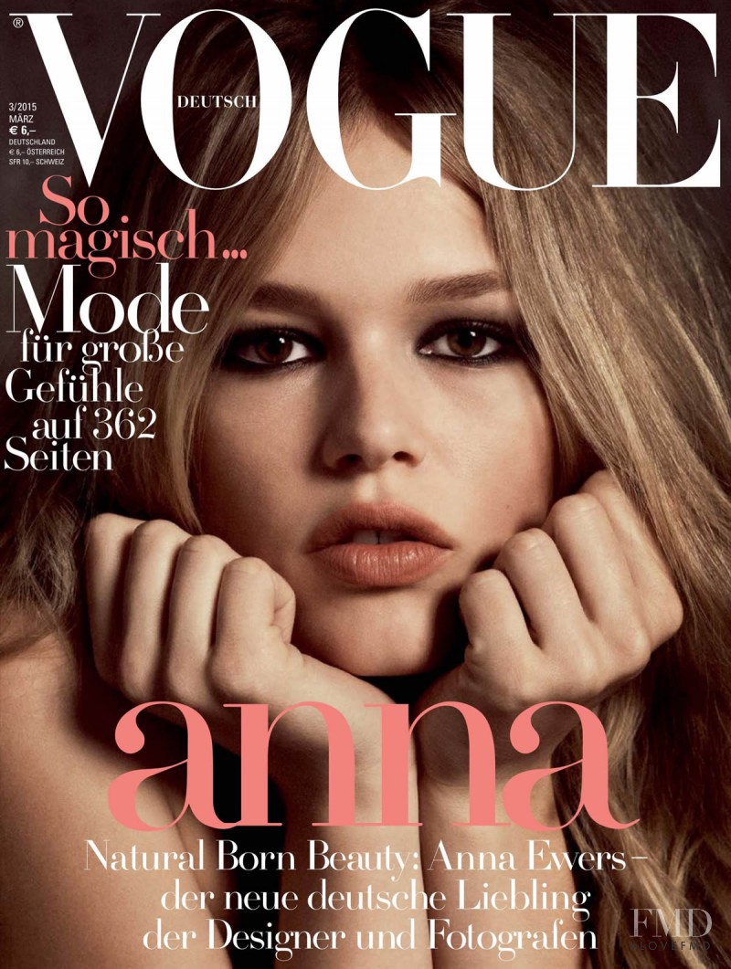 Anna Ewers featured on the Vogue Germany cover from March 2015