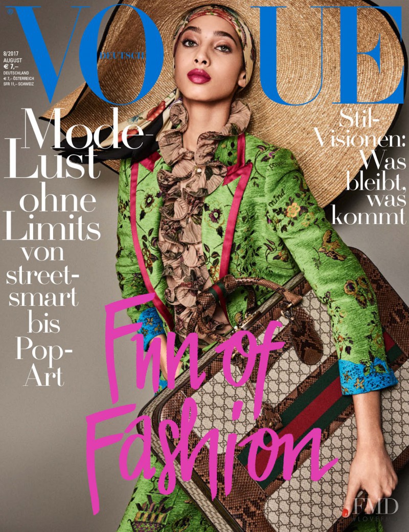 Yasmin Wijnaldum featured on the Vogue Germany cover from August 2017