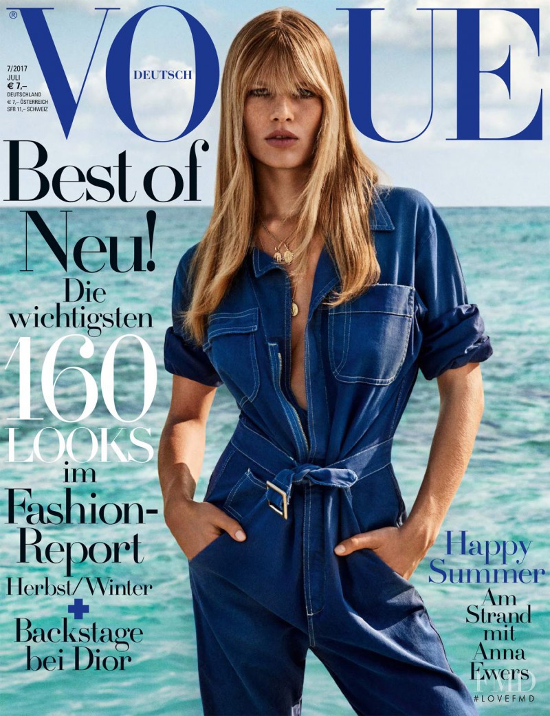 Anna Ewers featured on the Vogue Germany cover from July 2017