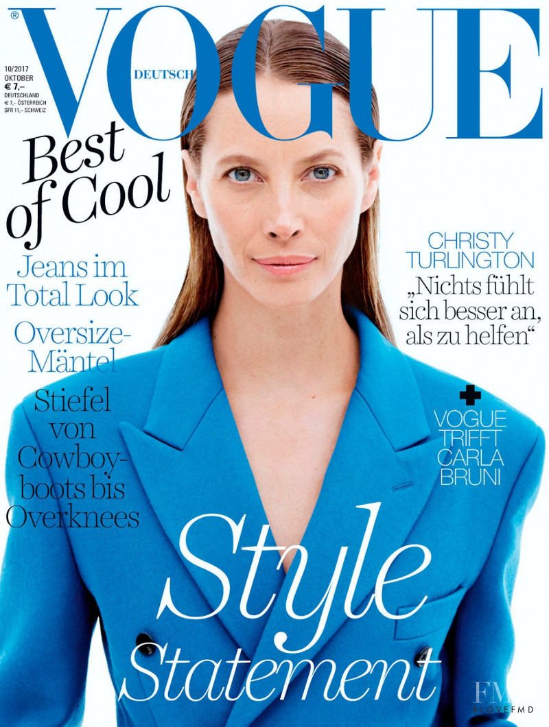 Christy Turlington featured on the Vogue Germany cover from October 2017