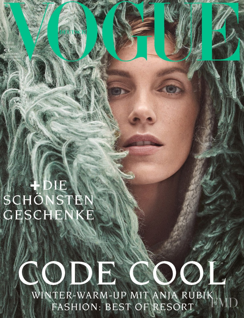 Anja Rubik featured on the Vogue Germany cover from December 2018