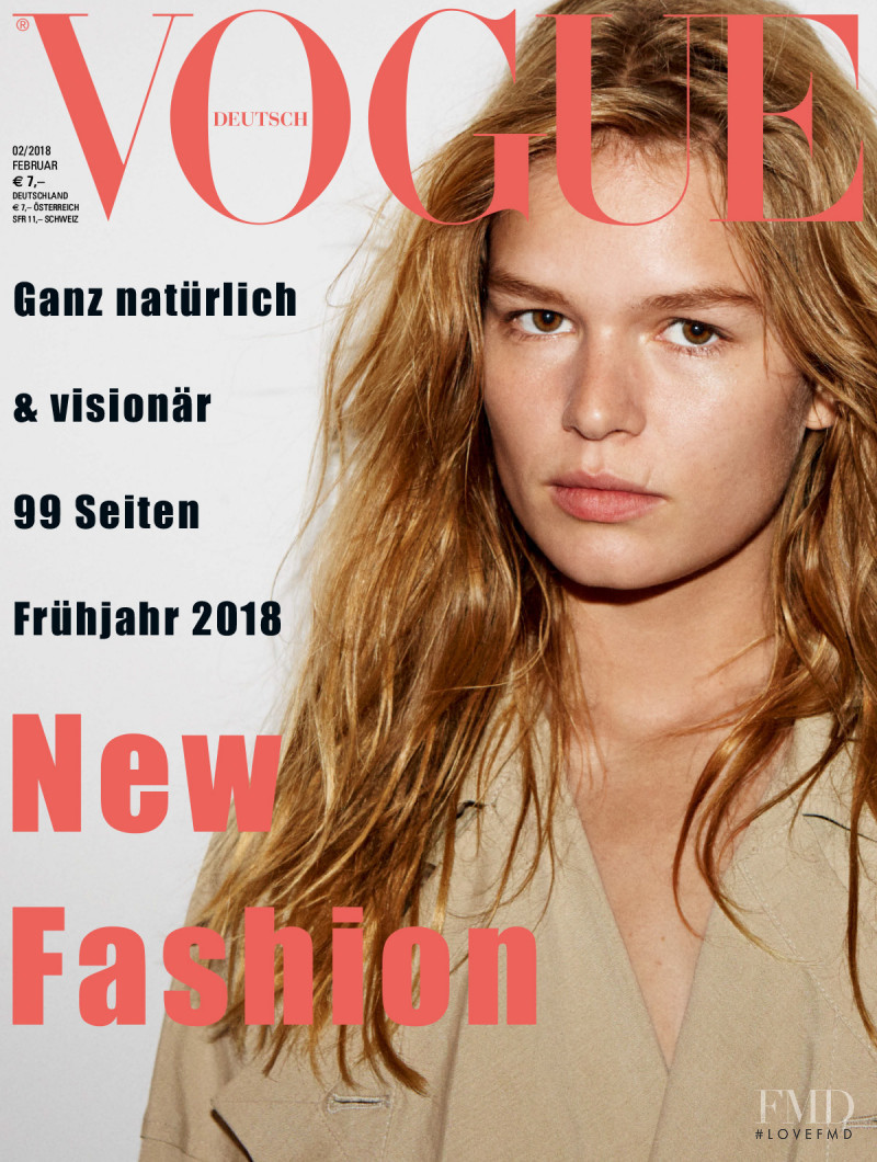 Anna Ewers featured on the Vogue Germany cover from February 2018