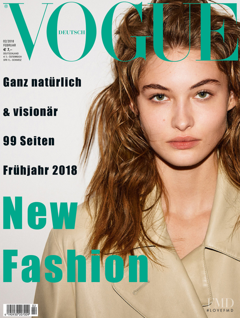 Grace Elizabeth featured on the Vogue Germany cover from February 2018