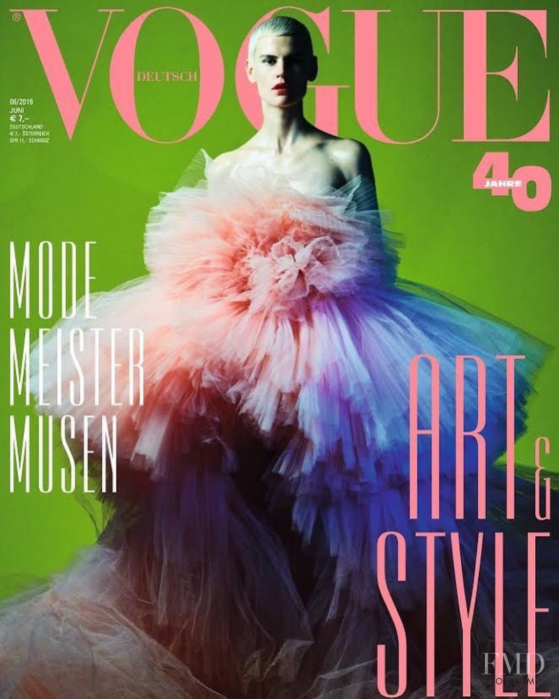 Saskia de Brauw featured on the Vogue Germany cover from June 2019