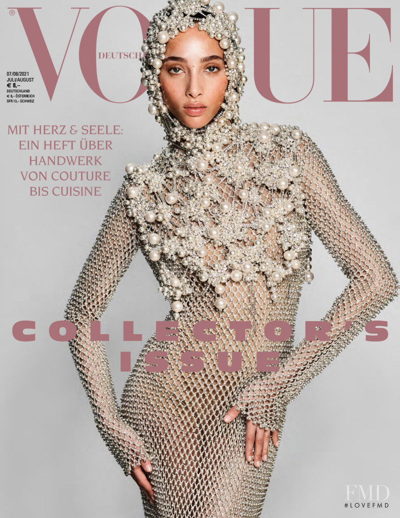 Yasmin Wijnaldum featured on the Vogue Germany cover from July 2021