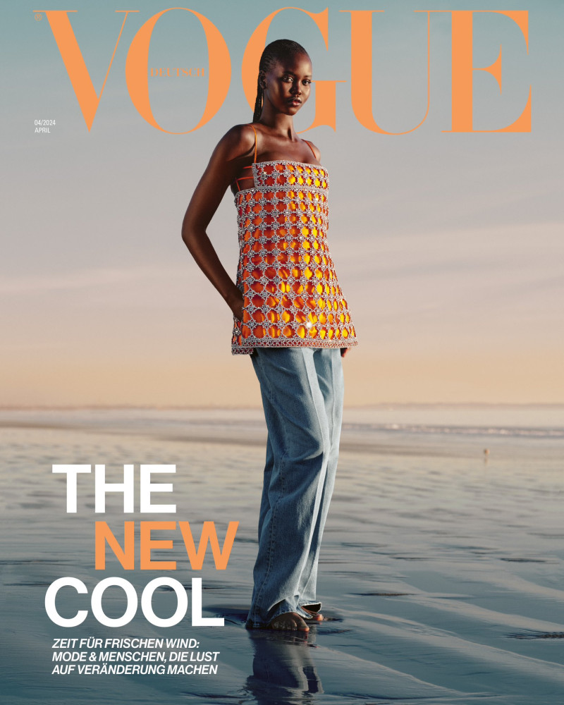 Adut Akech Bior featured on the Vogue Germany cover from April 2024