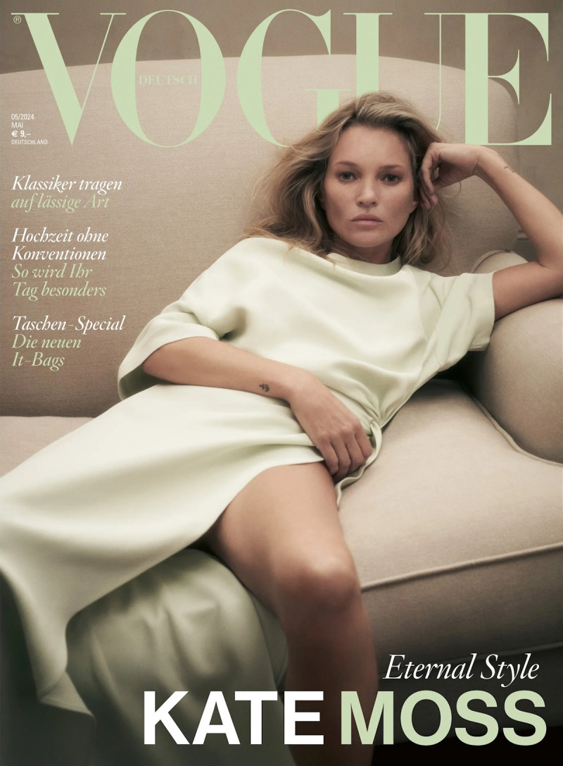 Kate Moss featured on the Vogue Germany cover from May 2024