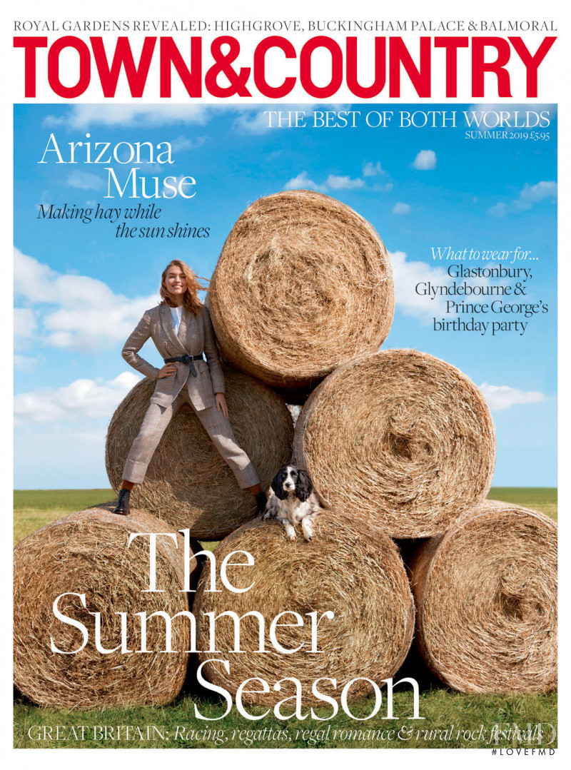 Arizona Muse featured on the Town & Country UK cover from June 2019
