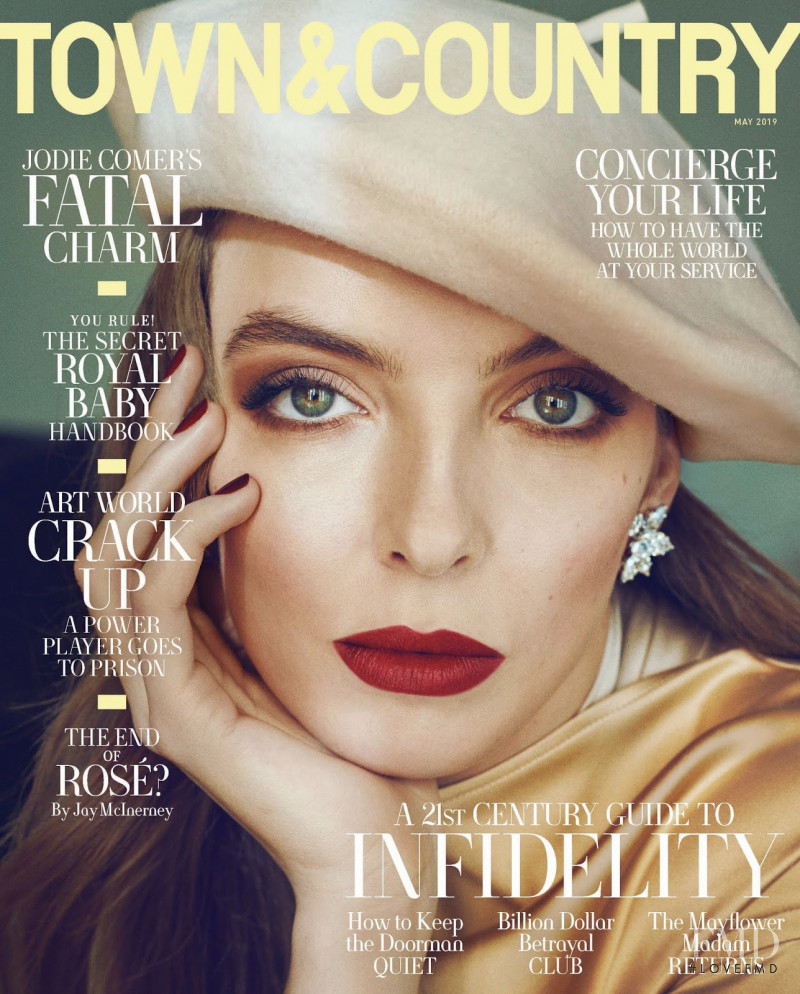 Jodie Comer featured on the Town & Country UK cover from May 2019