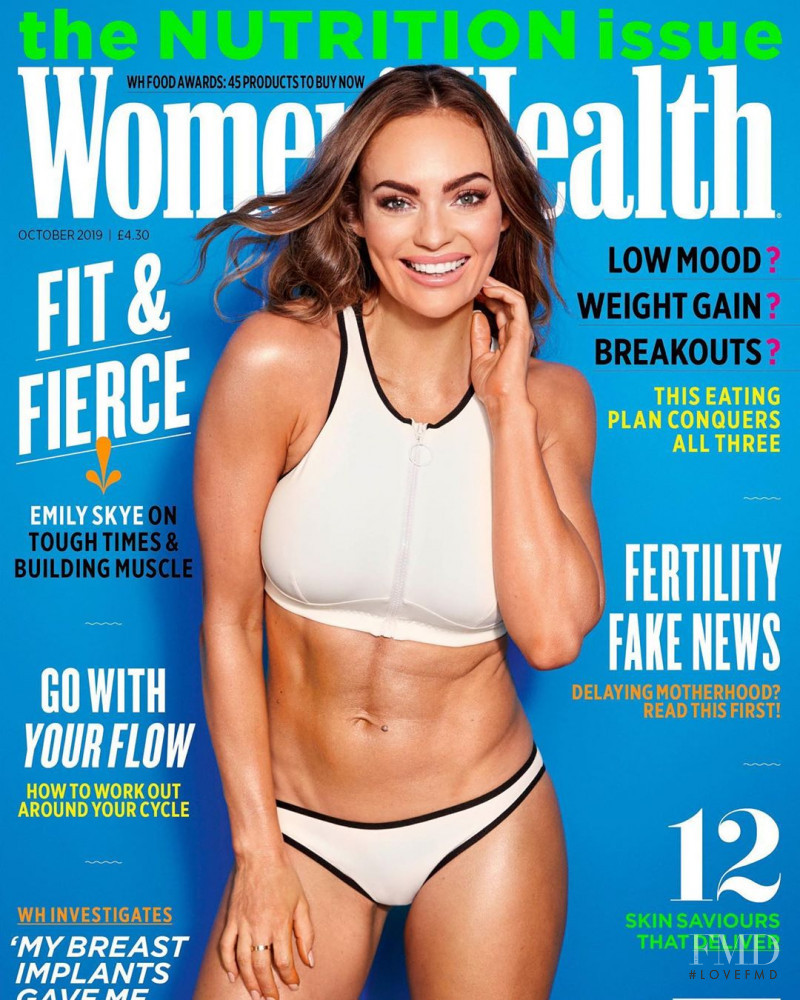 Emily Skye featured on the Women\'s Health UK cover from October 2019