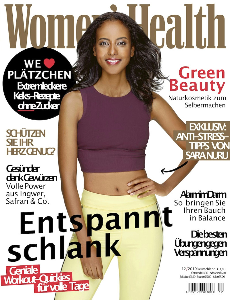 Sara Nuru featured on the Women\'s Health Germany cover from December 2019