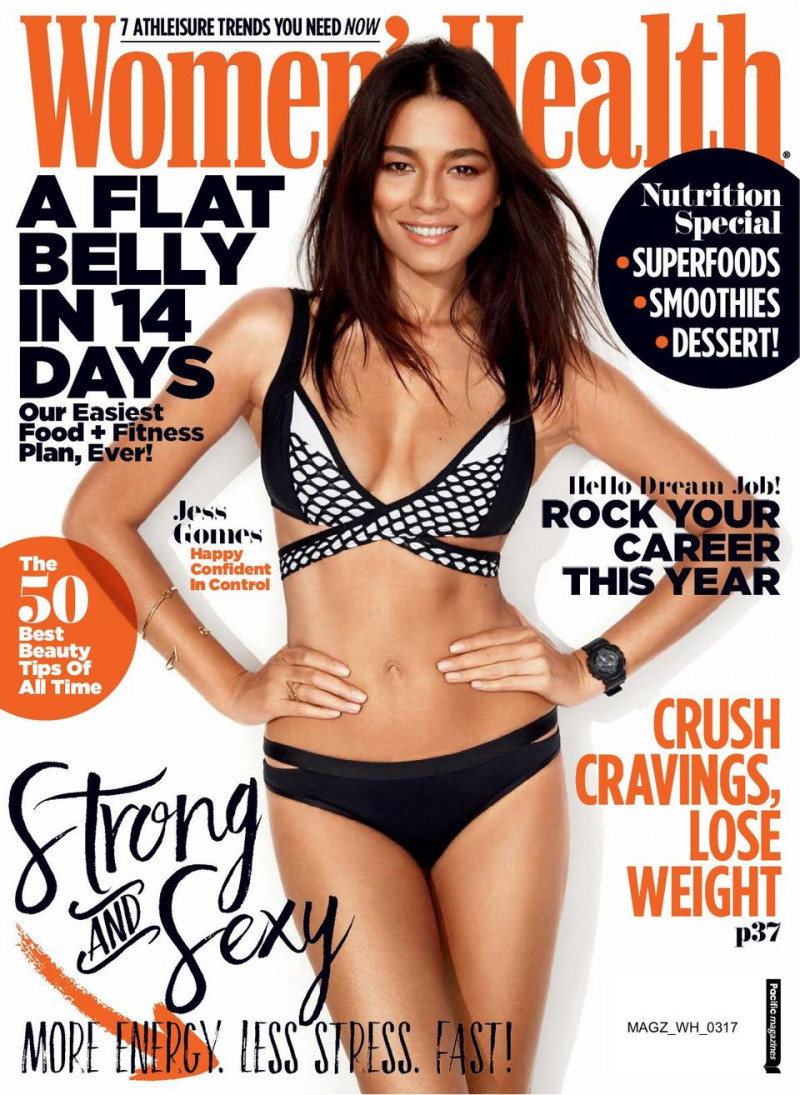 Jessica Gomes featured on the Women\'s Health Australia cover from March 2017