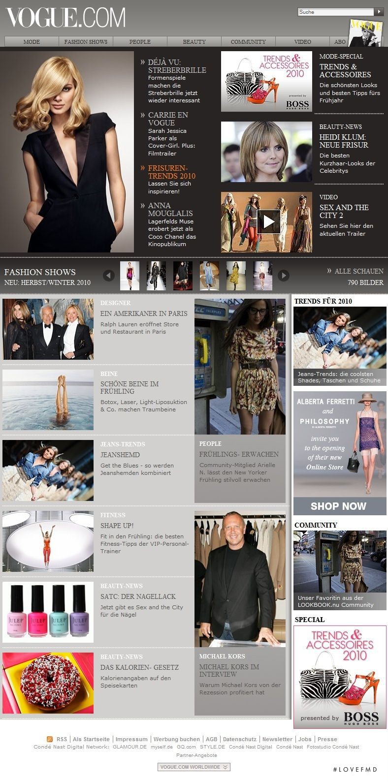  featured on the Vogue.de screen from April 2010