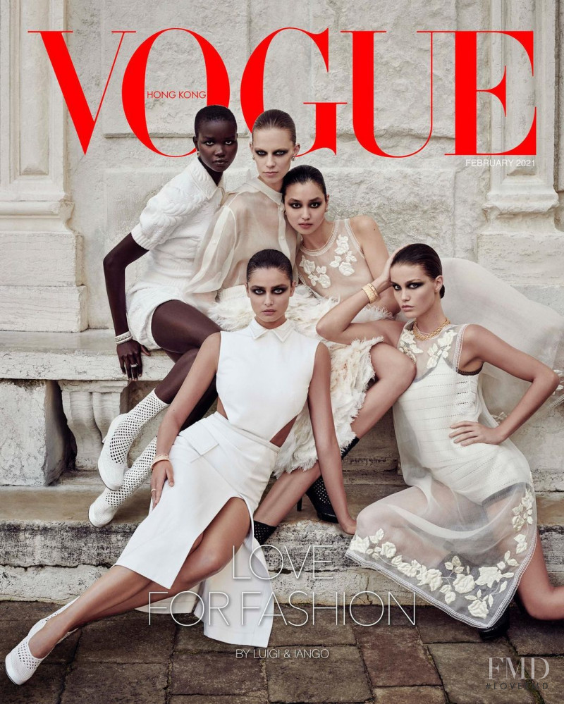 Taylor Hill, Lexi Boling, Estelle Chen, Luna Bijl, Akon Changkou featured on the Vogue Hong Kong cover from February 2021