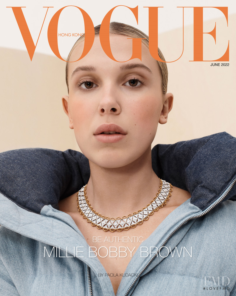 Millie Bobby Brown featured on the Vogue Hong Kong cover from June 2022