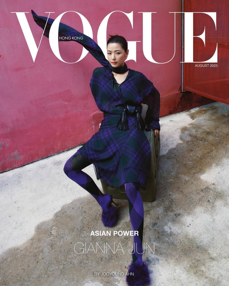 Gianna Jun featured on the Vogue Hong Kong cover from August 2023