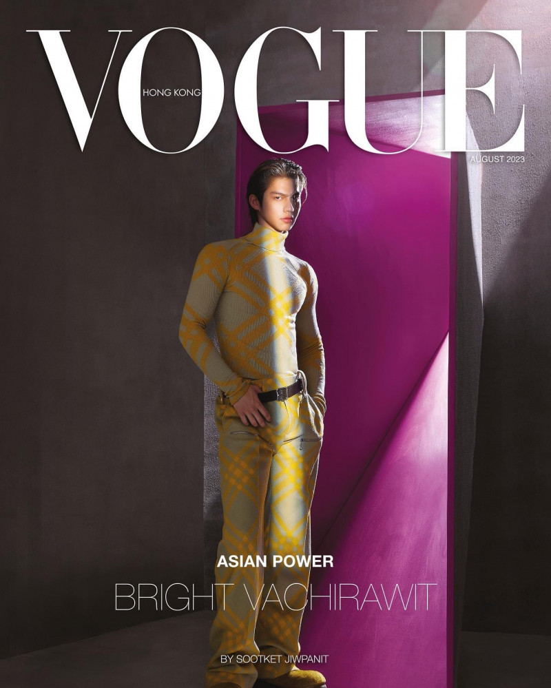 Bright Vachirawit featured on the Vogue Hong Kong cover from August 2023