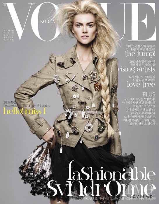 Kasia Struss featured on the Vogue Korea cover from February 2010