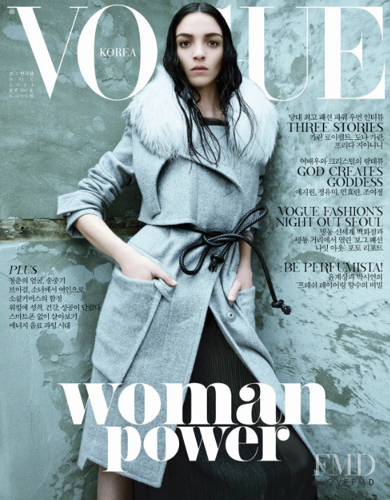 Mariacarla Boscono featured on the Vogue Korea cover from November 2011