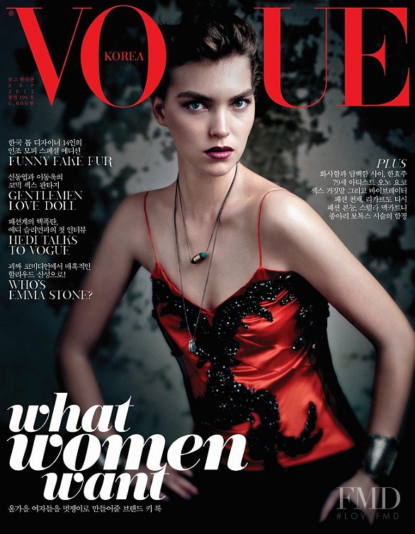 Arizona Muse featured on the Vogue Korea cover from September 2012