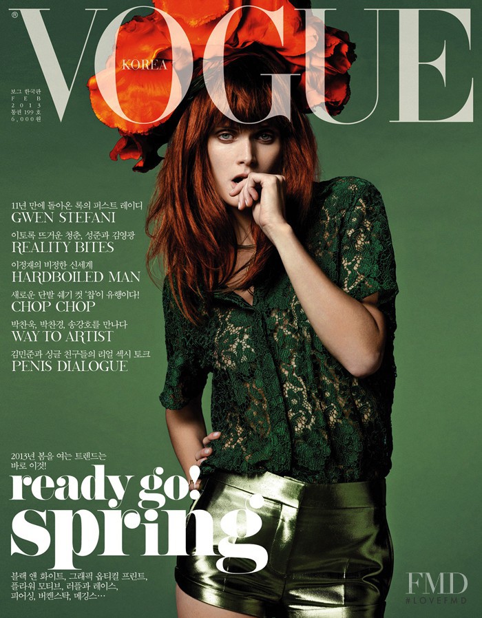 Malgosia Bela featured on the Vogue Korea cover from February 2013