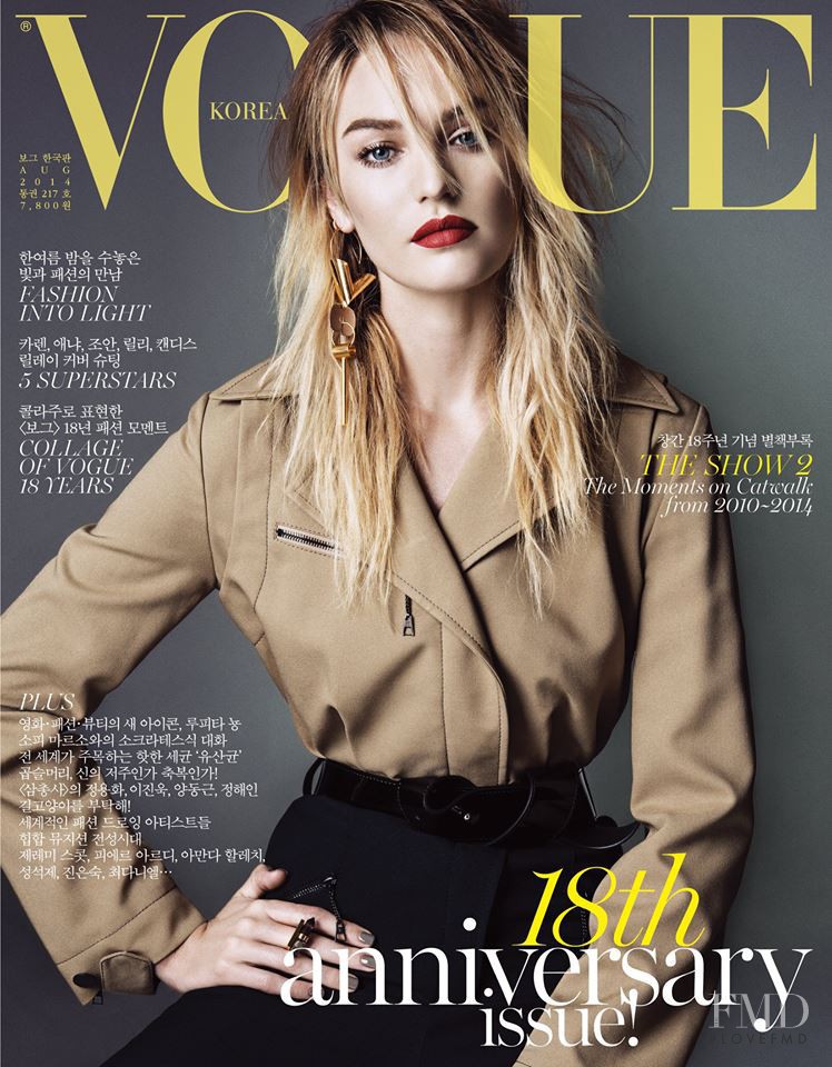 Candice Swanepoel featured on the Vogue Korea cover from August 2014